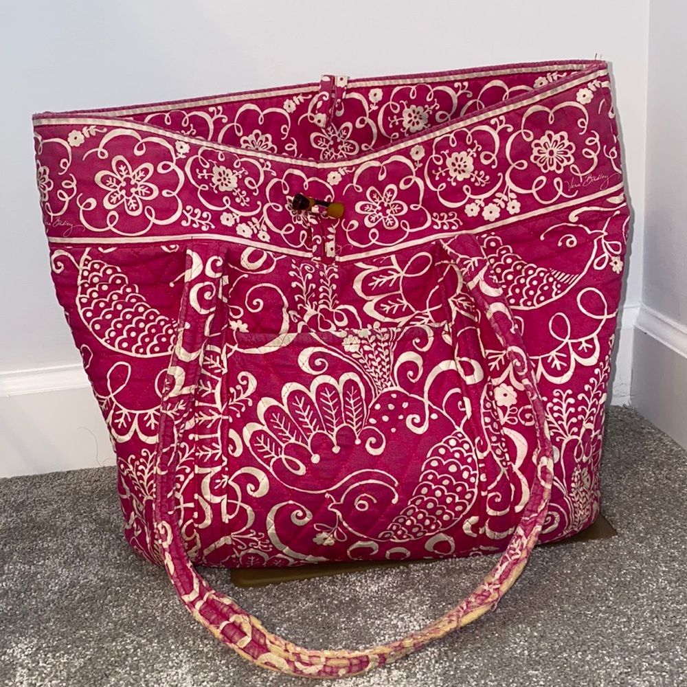 Vera Bradley Tote: Pink and White Flowers